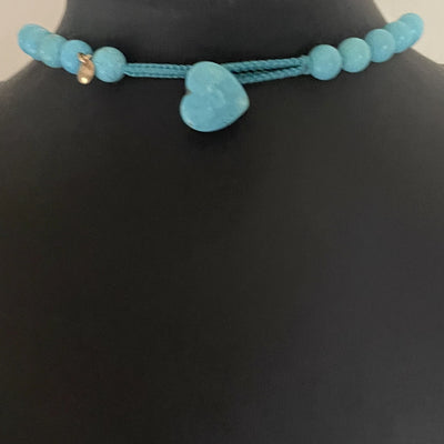 Lola Rose Turquoise Blue Heart Statement Necklace