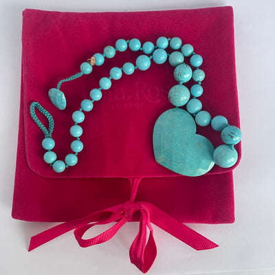 Lola Rose Turquoise Blue Heart Statement Necklace