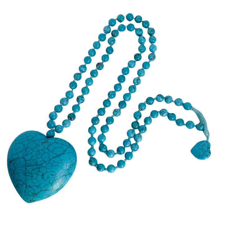 Lola Rose Turquoise Howlite  Heart Statement Long Necklace
