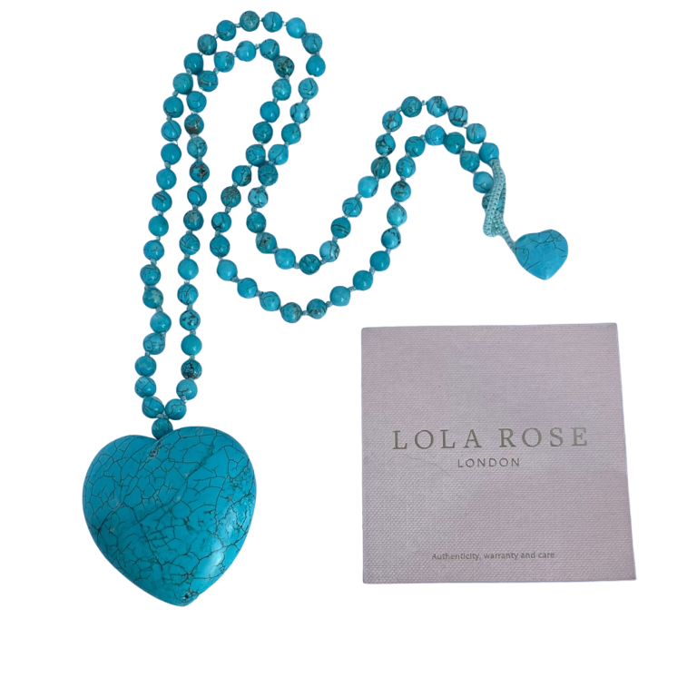 Lola Rose Turquoise Howlite  Heart Statement Long Necklace