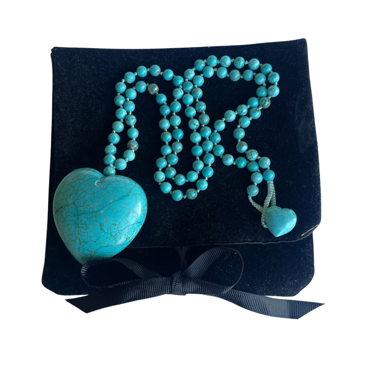 Lola Rose Turquoise Howlite  Heart Statement Long Necklace