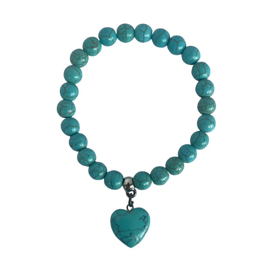 Lola Rose Turquoise Howlite Heart Bracelet