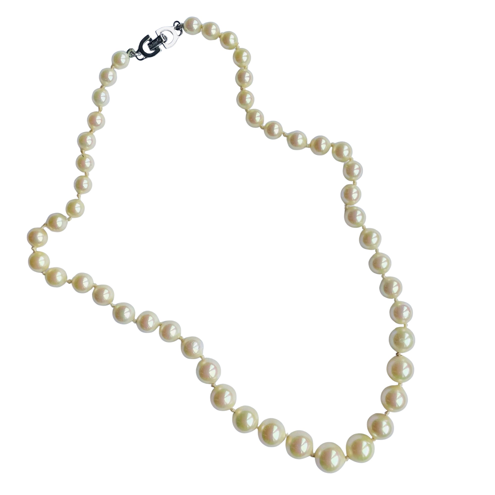 Vintage Christian Dior Graduated Faux Pearl Necklace, 1980s