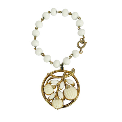 Rare 1950s Crown Trifari White Apple Bracelet, Alfred Phillipe Era