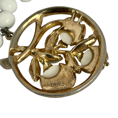 Rare 1950s Crown Trifari White Apple Bracelet, Alfred Phillipe Era