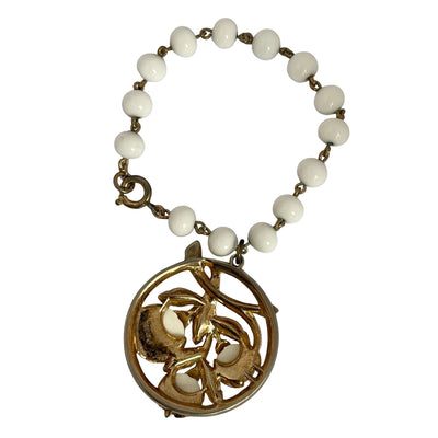 Rare 1950s Crown Trifari White Apple Bracelet, Alfred Phillipe Era