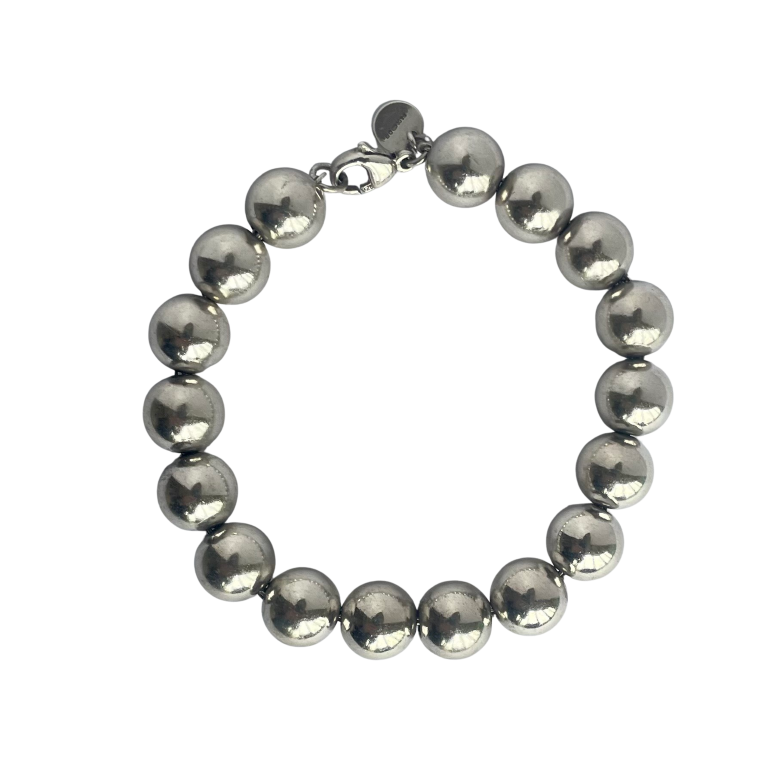 Tiffany & Co. HardWear Sterling Silver 10mm Ball Bracelet - 18mm, Boxed