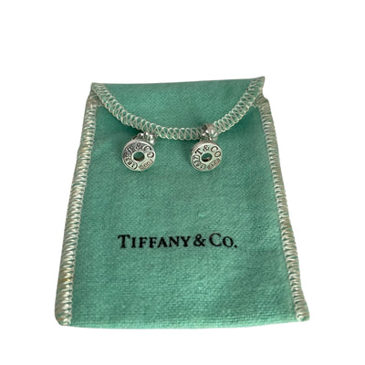 Vintage Tiffany & Co 1837 Circle Earrings Sterling Silver, Original Backs and Pouch