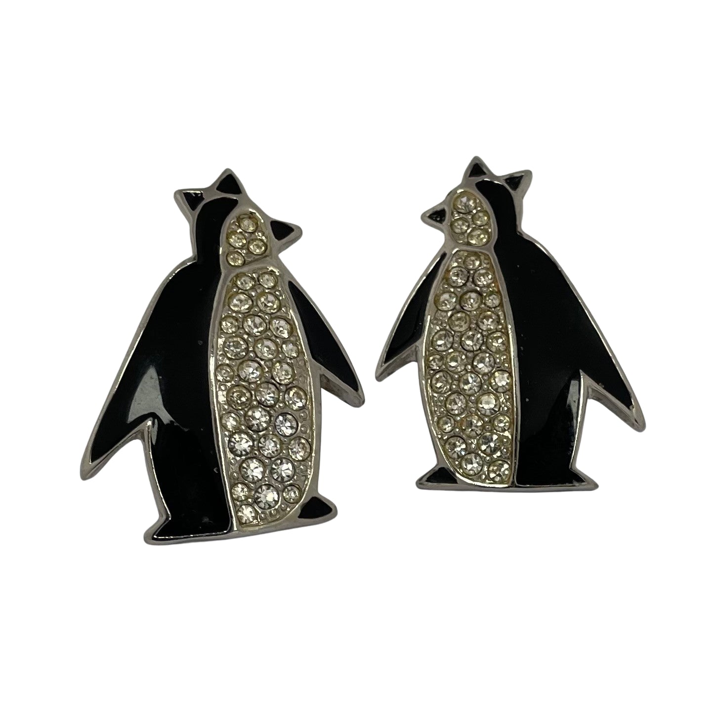 Vintage Butler & Wilson Art Deco Style Penguin Clip on Earrings, 1980s - Rare Book Piece