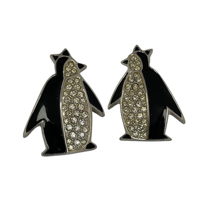 Vintage Butler & Wilson Art Deco Style Penguin Clip on Earrings, 1980s - Rare Book Piece