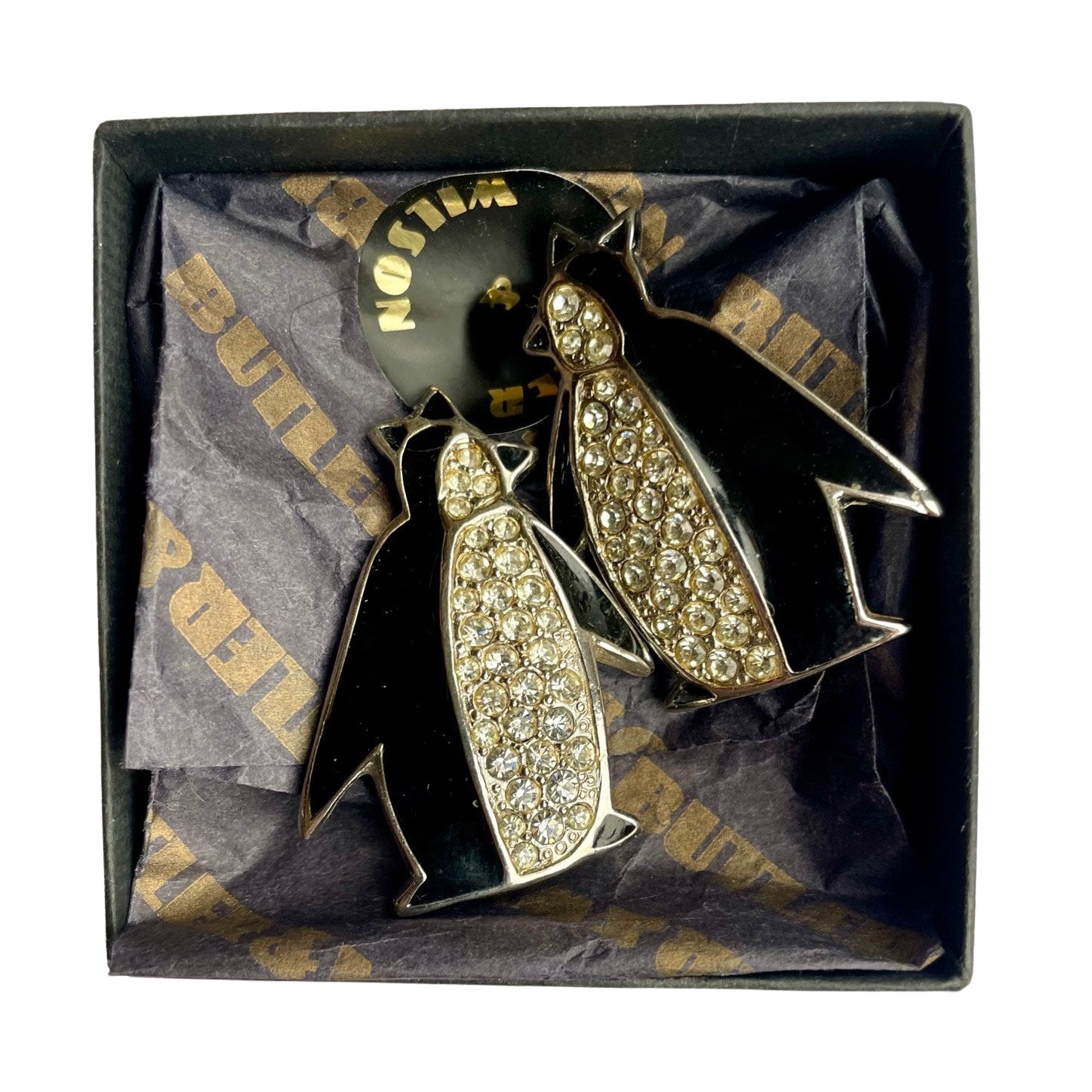 Vintage Butler & Wilson Art Deco Style Penguin Clip on Earrings, 1980s - Rare Book Piece