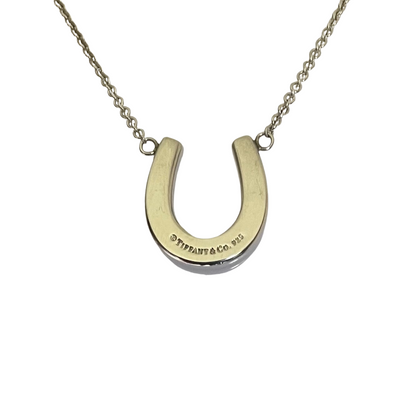 Vintage Tiffany & Co. Sterling Silver Horseshoe Pendant Necklace with Original Box and Pouch