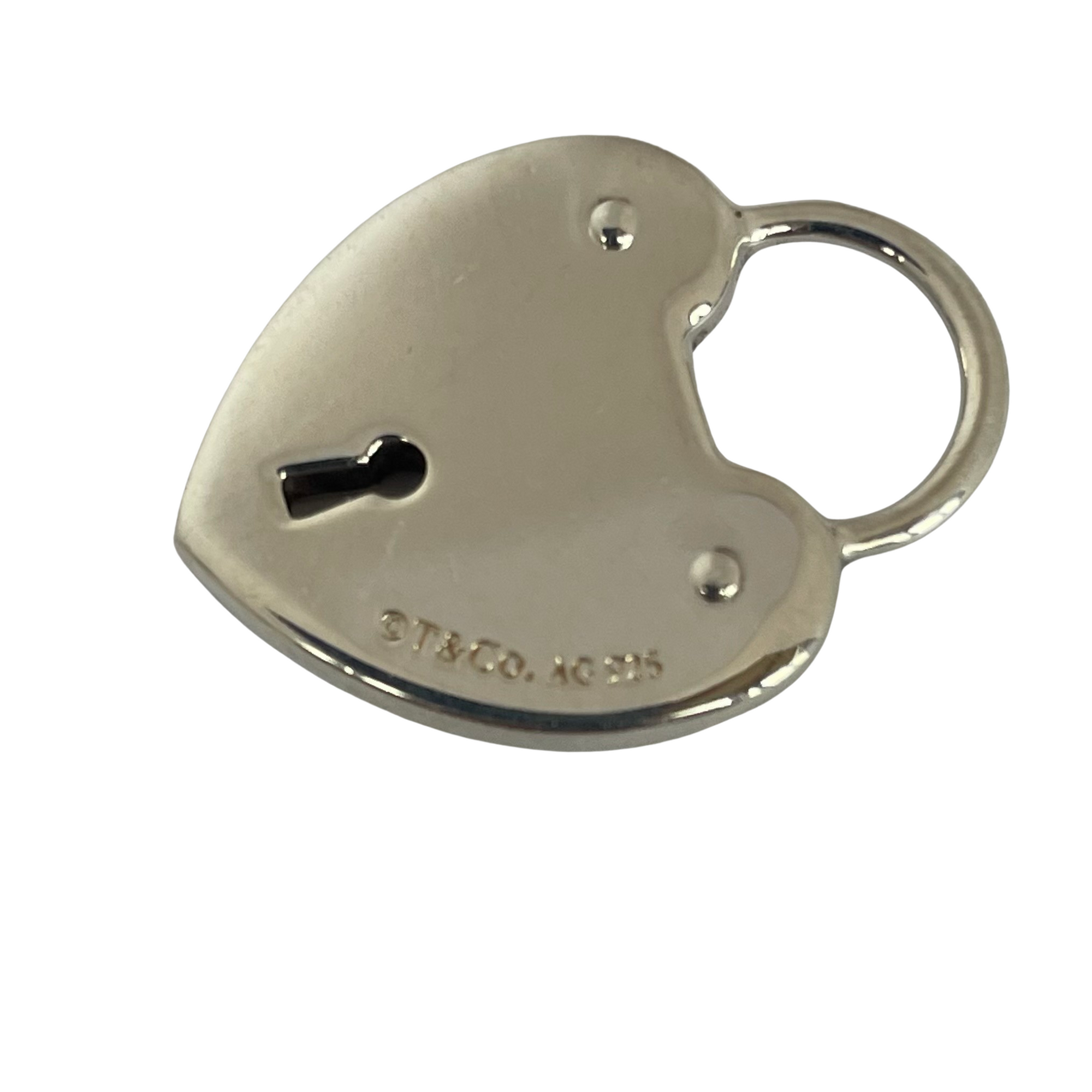 Vintage Tiffany & Co. Sterling Silver Heart Padlock Charm / Pendant