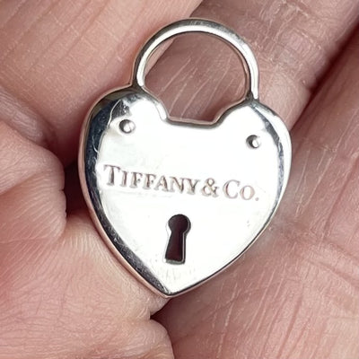 Vintage Tiffany & Co. Sterling Silver Heart Padlock Charm / Pendant