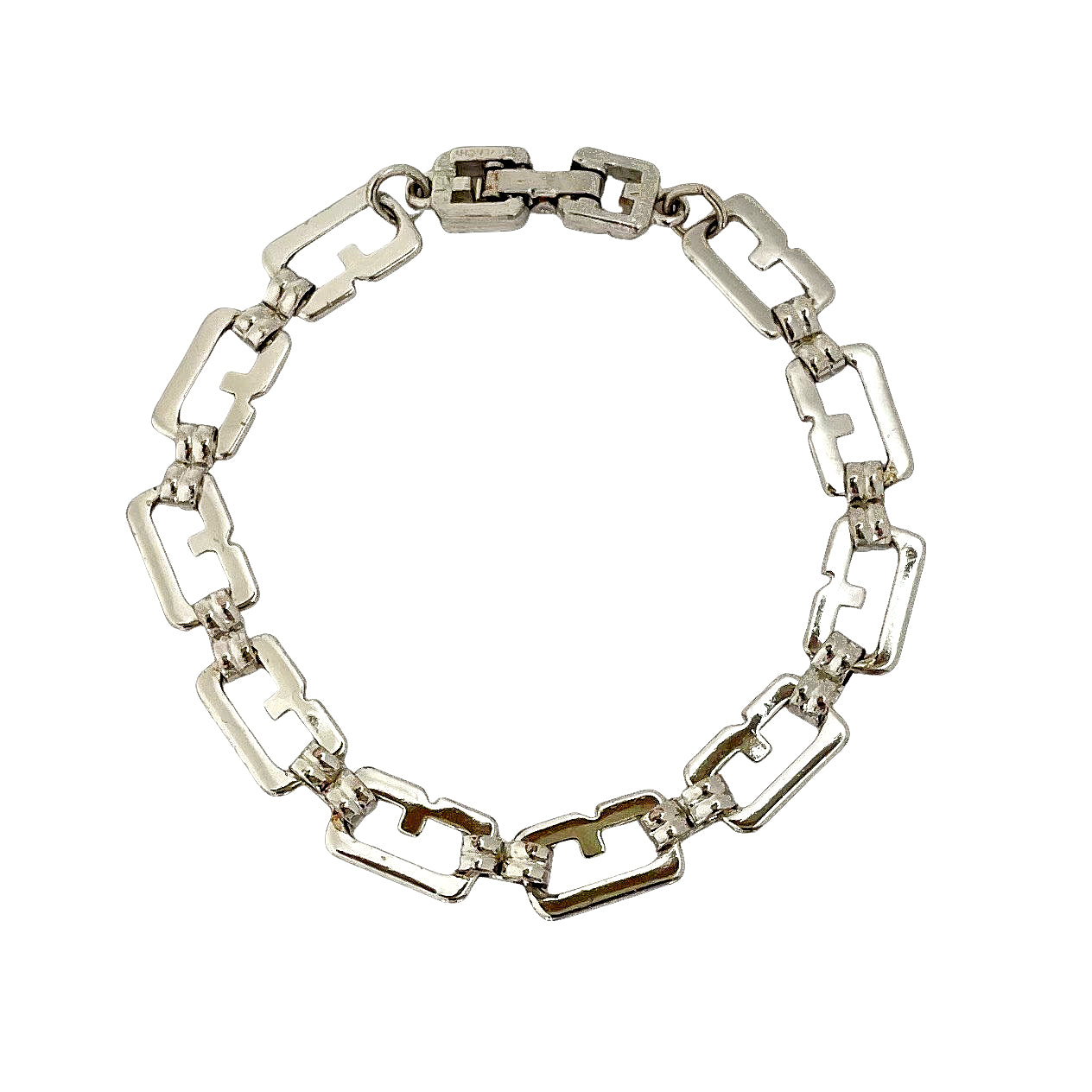 Vintage Givenchy silver tone G link bracelet
