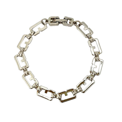 Vintage Givenchy silver tone G link bracelet