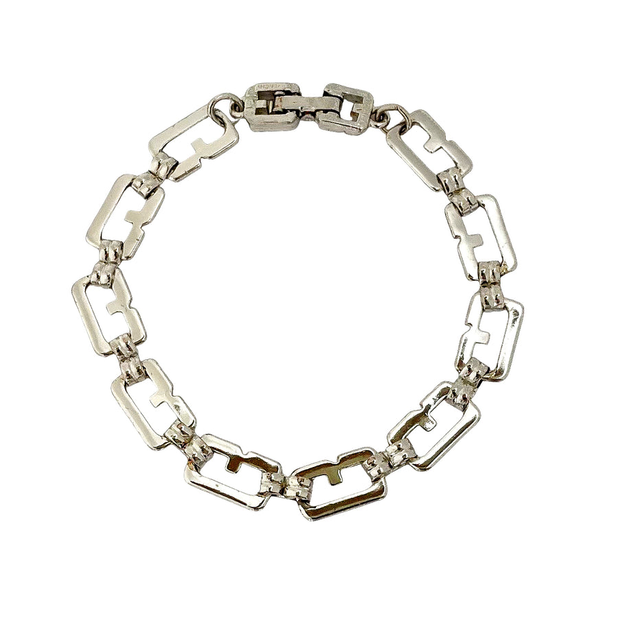 Vintage Givenchy silver tone G link bracelet