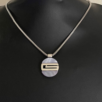 Vintage Givenchy Faux Lavender Jade Pendant Necklace