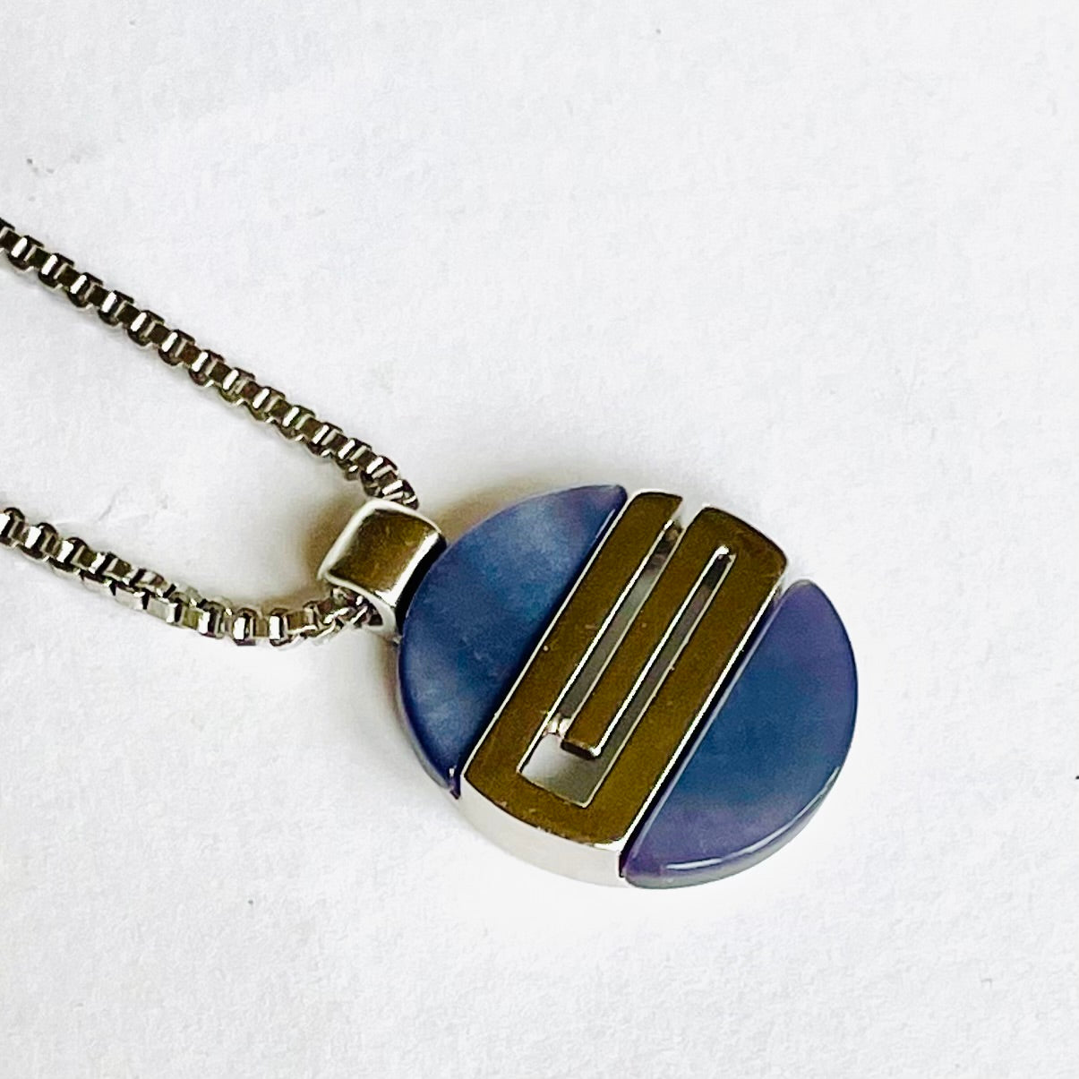 Vintage Givenchy Faux Lavender Jade Pendant Necklace