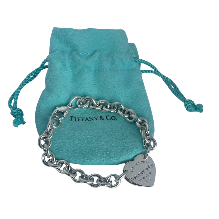 Vintage Tiffany & Co Return to Tiffany Sterling Silver Heart Tag Bracelet