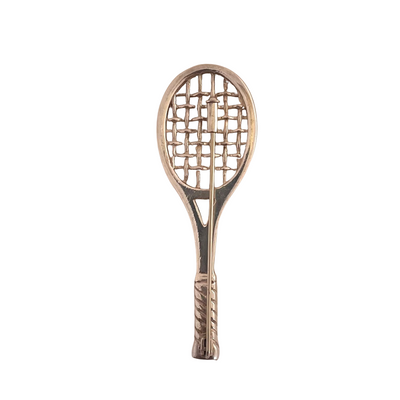 Vintage Sterling Silver Tennis Racket Brooch, Derek Birch, 1978