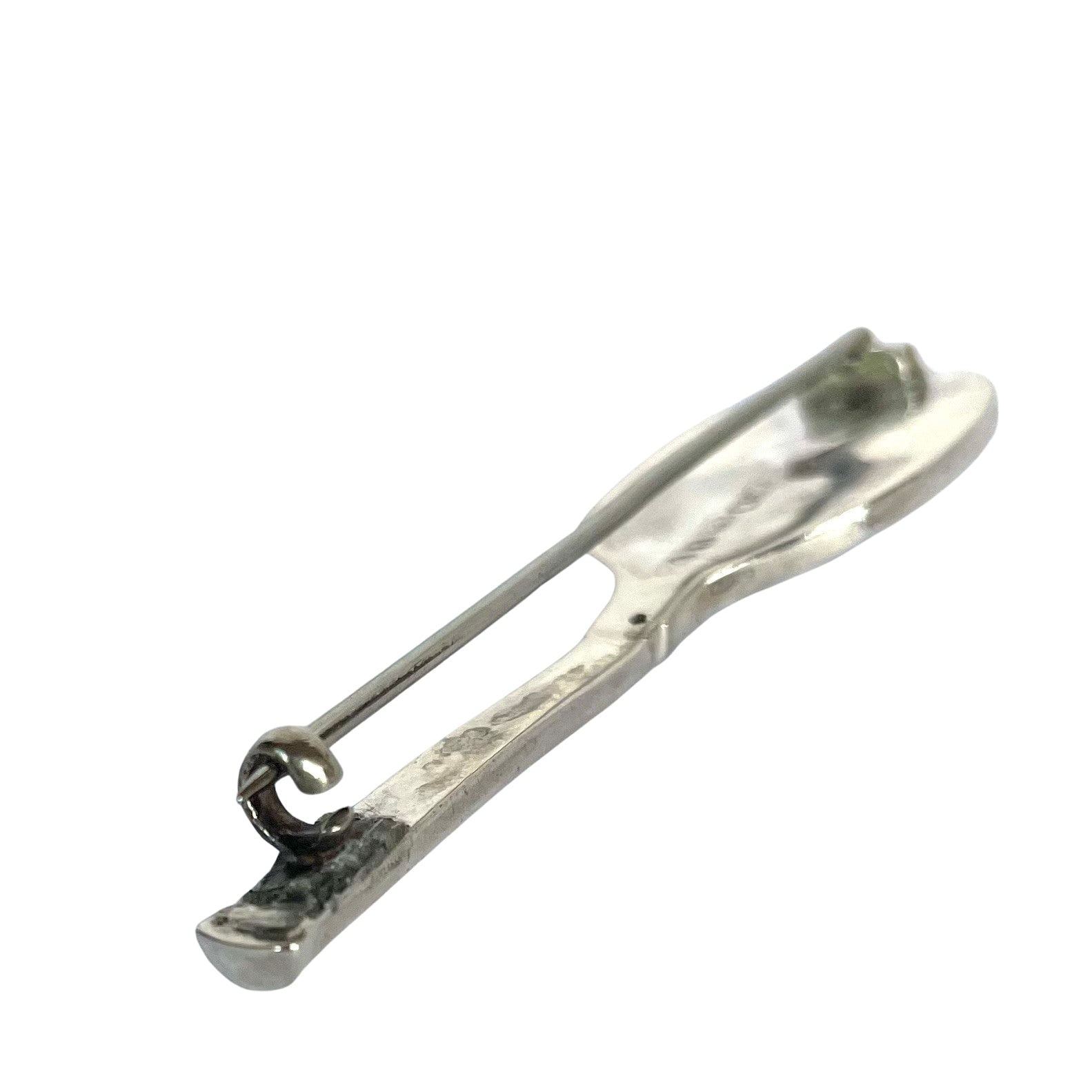 Antique Victorian Sterling Silver Tennis Racket Brooch by Abrahall & Bint, 1890