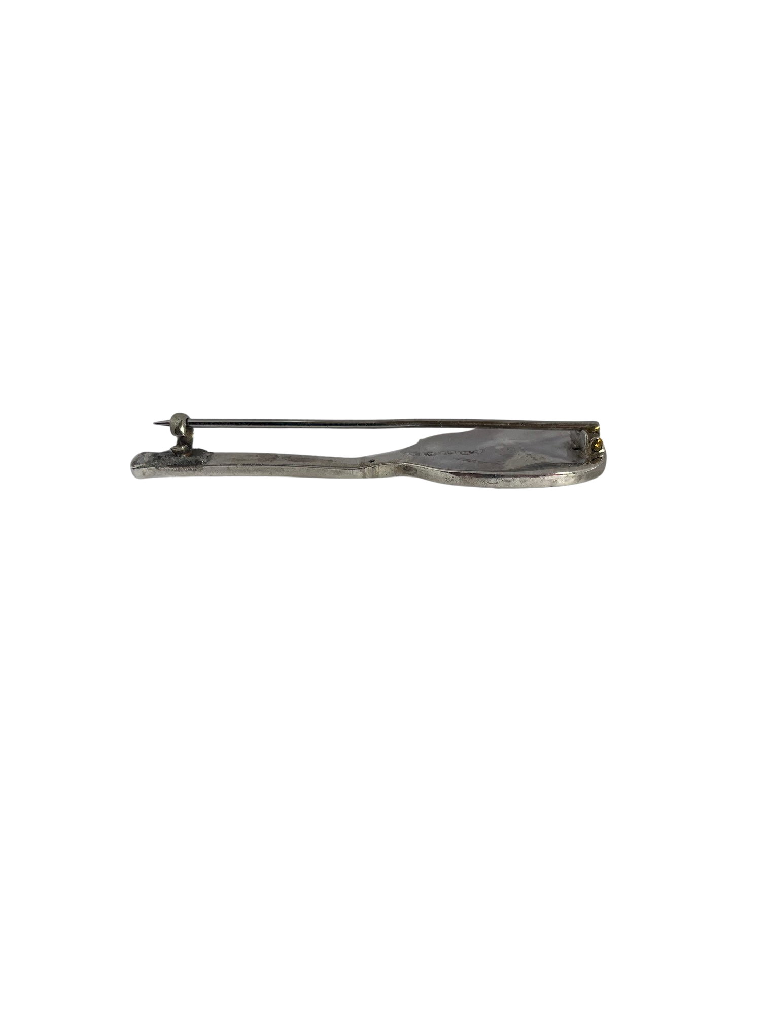 Antique Victorian Sterling Silver Tennis Racket Brooch by Abrahall & Bint, 1890