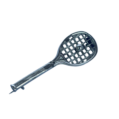 Antique sterling silver tennis racquet brooch