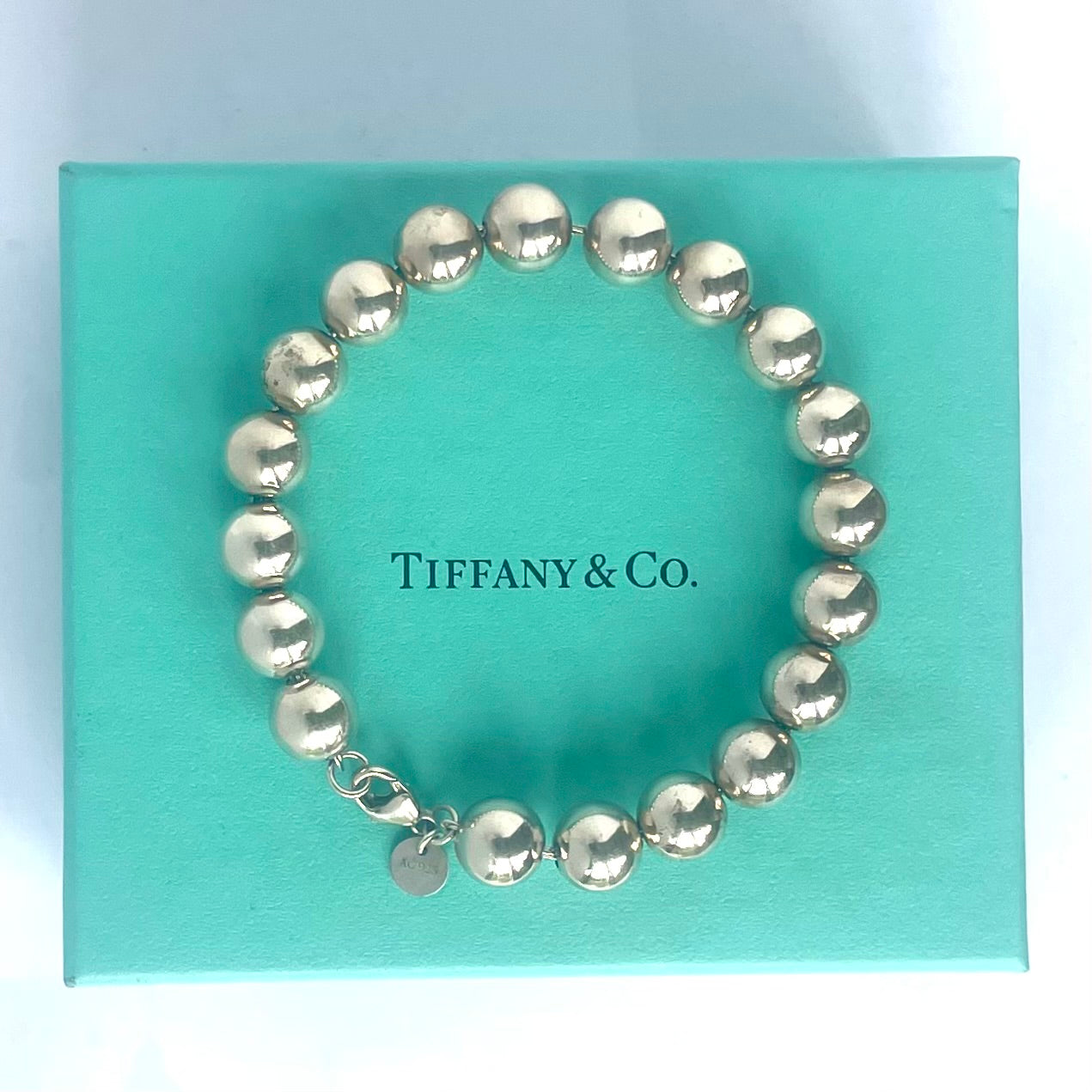 Tiffany & Co. HardWear Sterling Silver 10mm Ball Bead Bracelet, Boxed