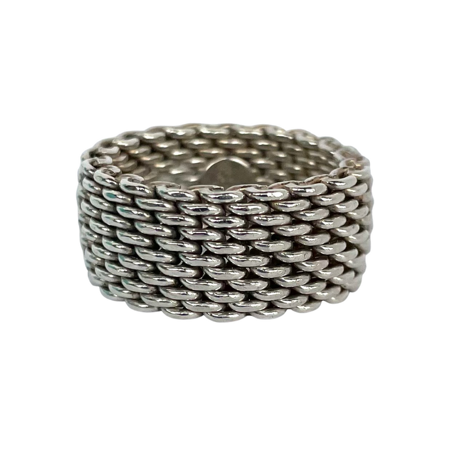 Tiffany & Co Somerset mesh ring in sterling silver