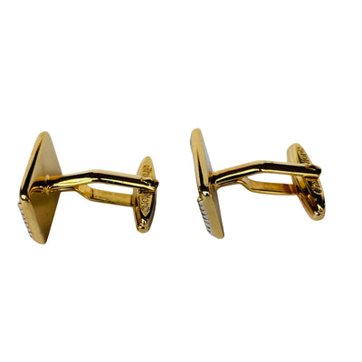 Vintage Christian Dior Monsieur Gold-Plated Black Enamel Cufflinks, Boxed