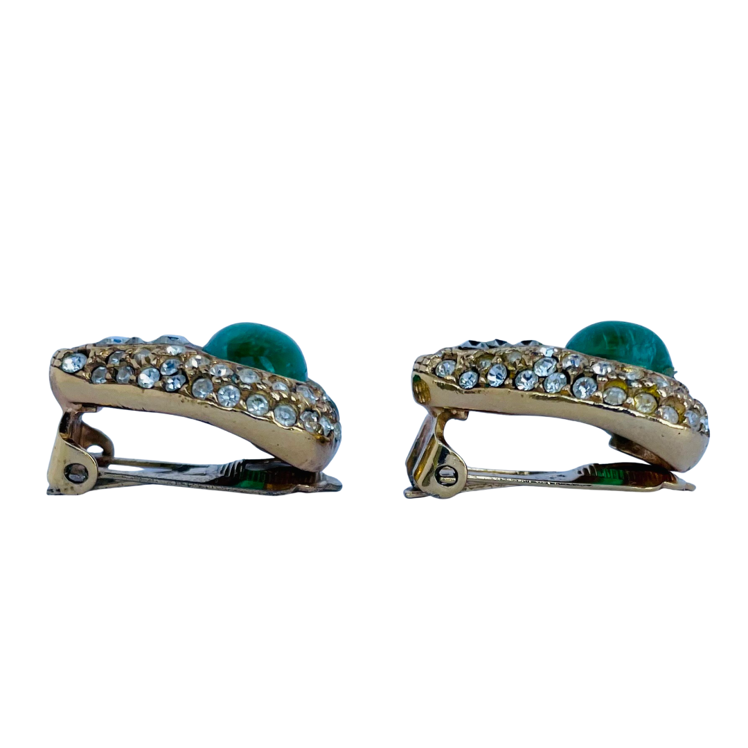 Side view of Christian Dior clip earring mechanism showing hinge and clip back