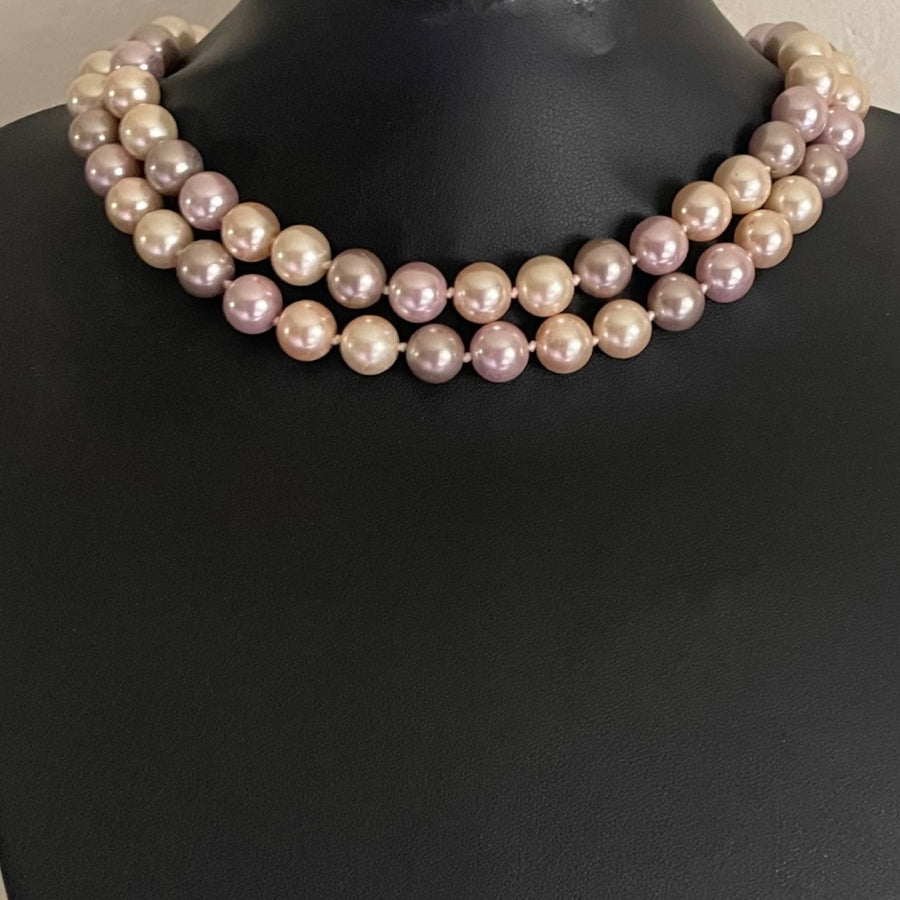 Vintage Kenneth Jay Lane Double Strand Faux Pearl Necklace