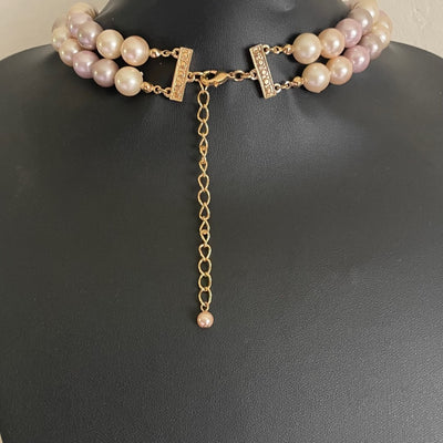 Vintage Kenneth Jay Lane Double Strand Faux Pearl Necklace