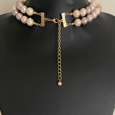 Vintage Kenneth Jay Lane Double Strand Faux Pearl Necklace