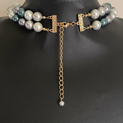 Vintage Kenneth Jay Lane Double-Strand 'Tahitian' Faux Pearl Necklace