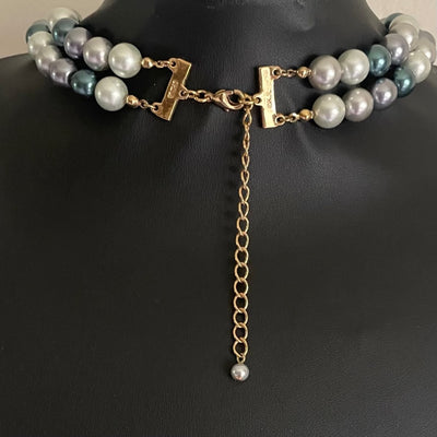 Vintage Kenneth Jay Lane Double-Strand 'Tahitian' Faux Pearl Necklace