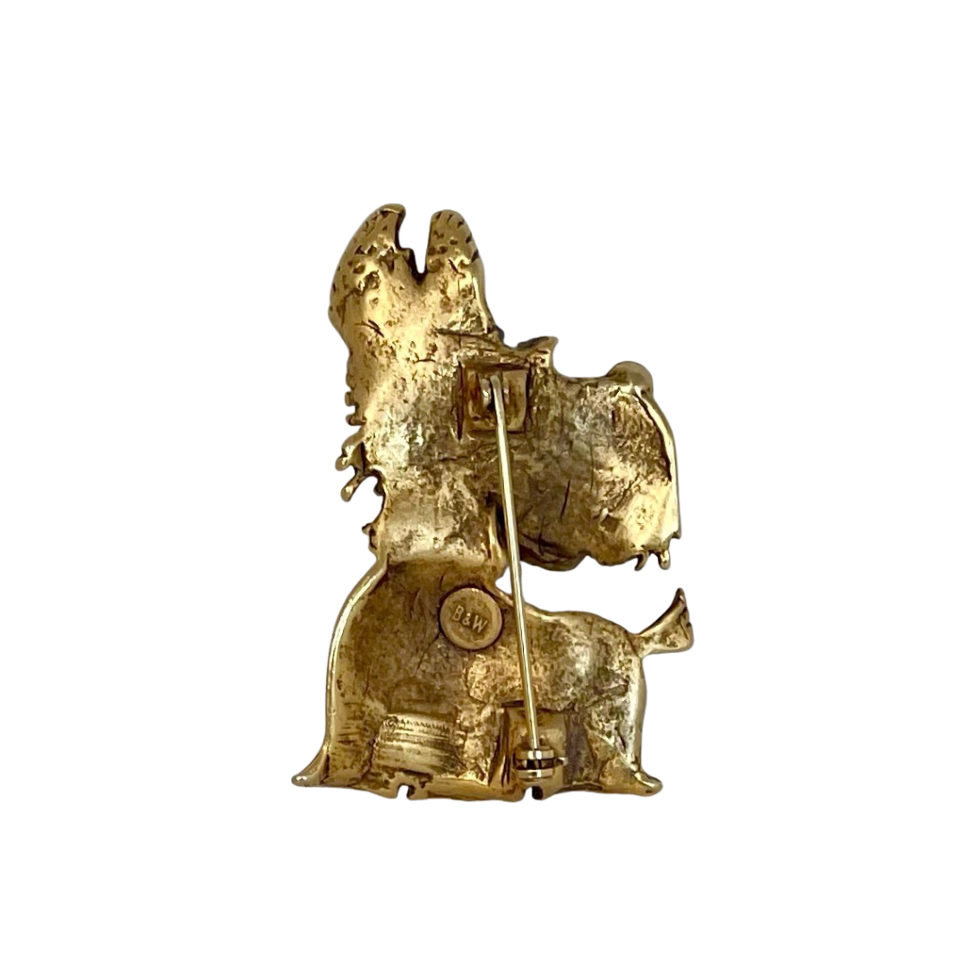 A Vintage Scottie Dog Brooch signed Butler & Wilson