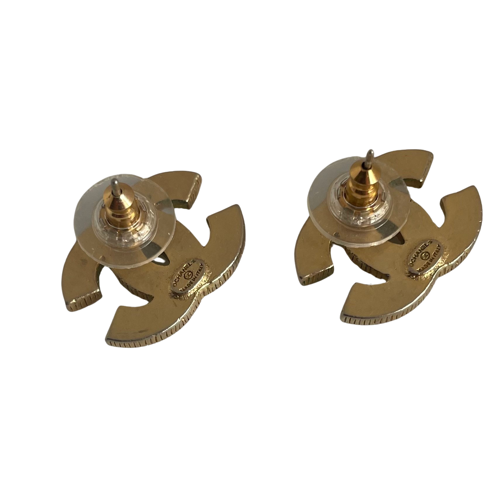 A Pair of Chanel CC Faux Pearl Stud Earrings