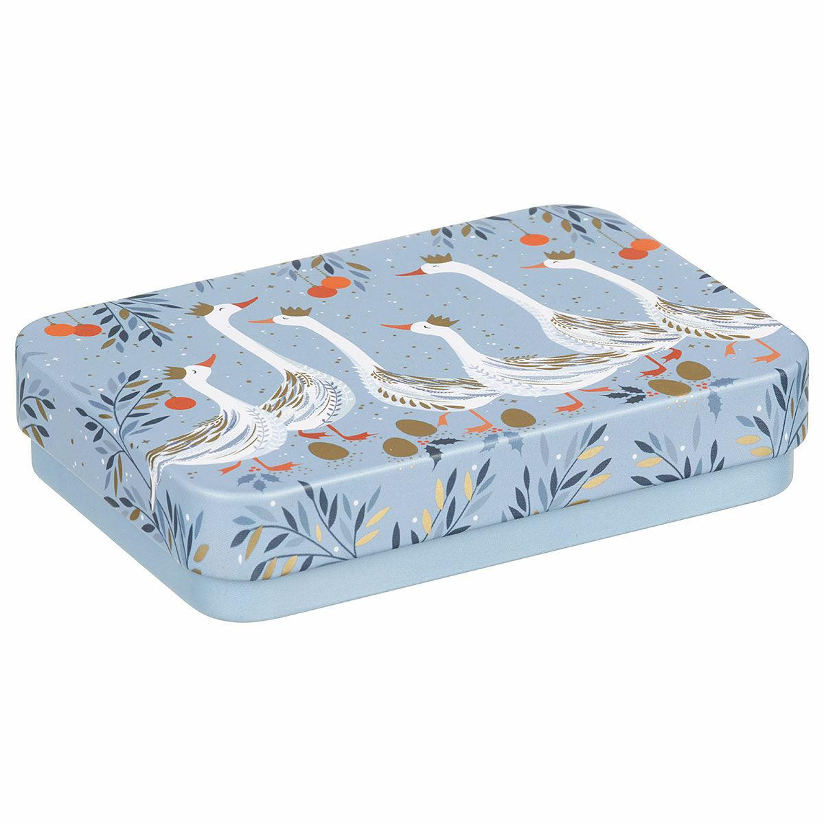 Sara Miller Six Geese-A-Laying Tin filled with Mint Imperials