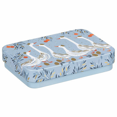 Sara Miller Six Geese-A-Laying Tin filled with Mint Imperials