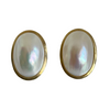 A pair of 9kt Gold Blister Pearl Earrings for Pierced Ears
