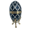 A vintage Fabergé style Enamelled Egg, Black Trellis