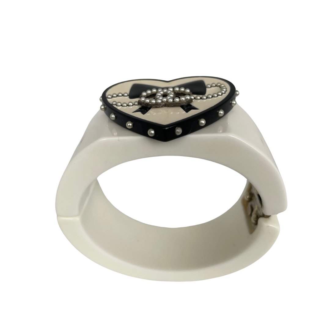 A Vintage Chanel CC Valentine Cuff Bracelet