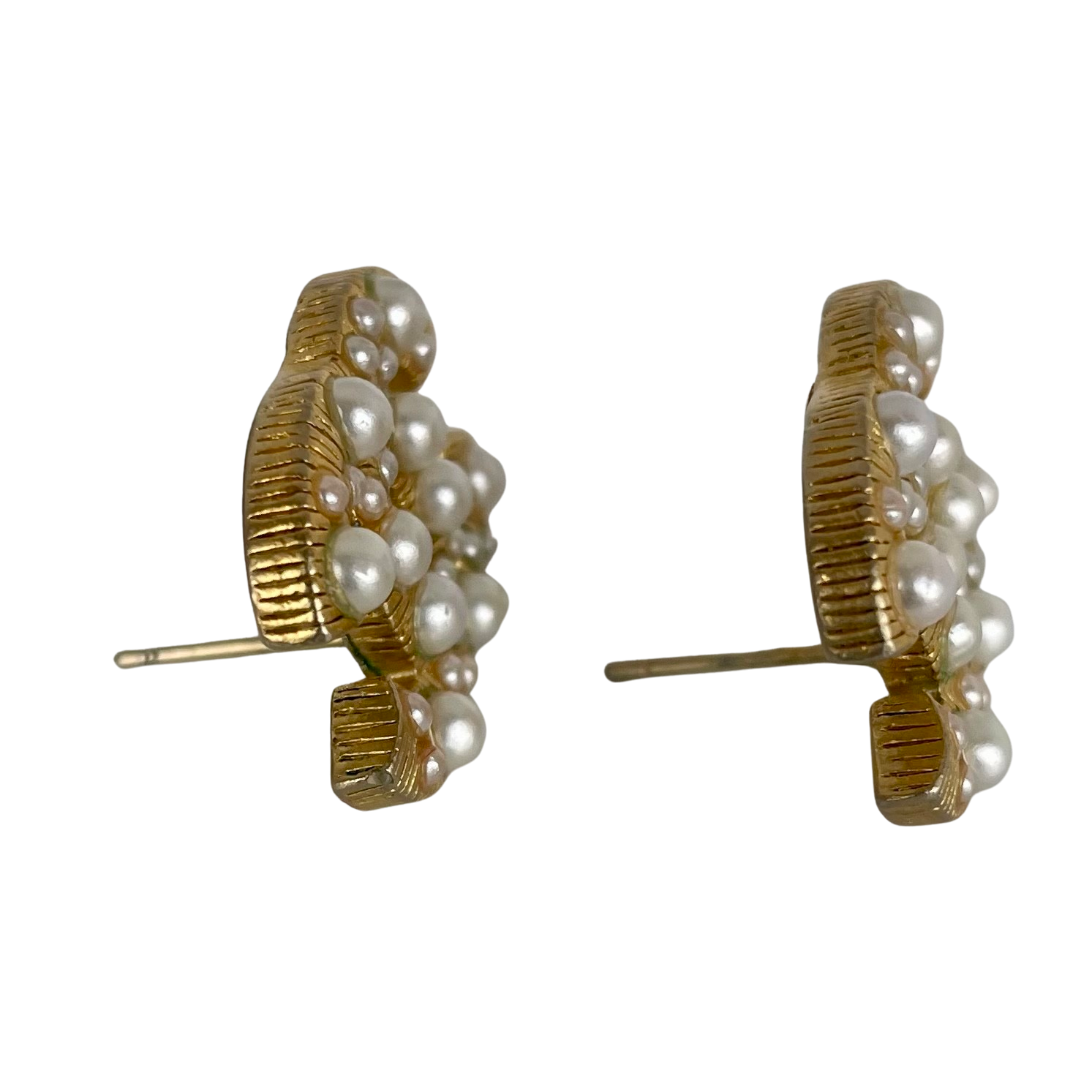 A Pair of Chanel CC Faux Pearl Stud Earrings