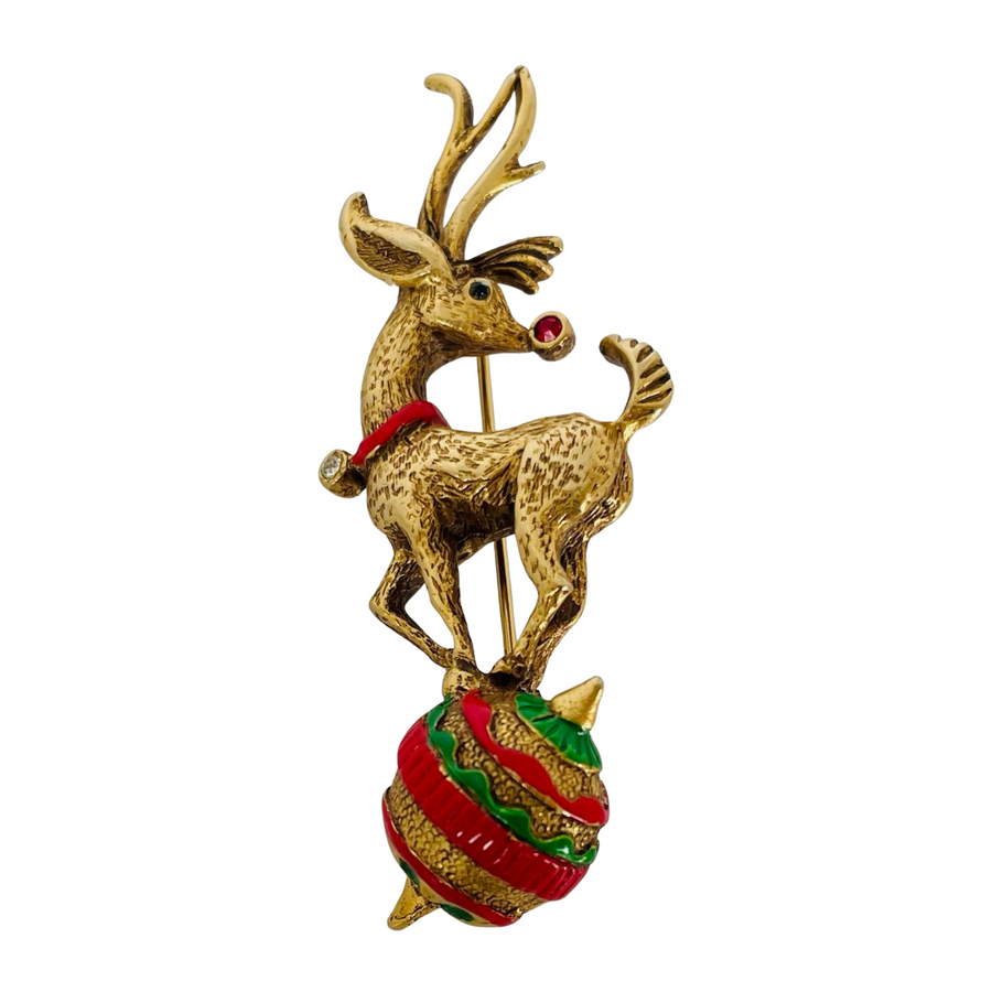 A Butler & Wilson Vintage Rudolph the Red Nosed Reindeer Brooch
