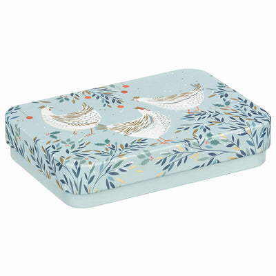 Sara Miller Three French Hens Tin filled with Mint Imperials