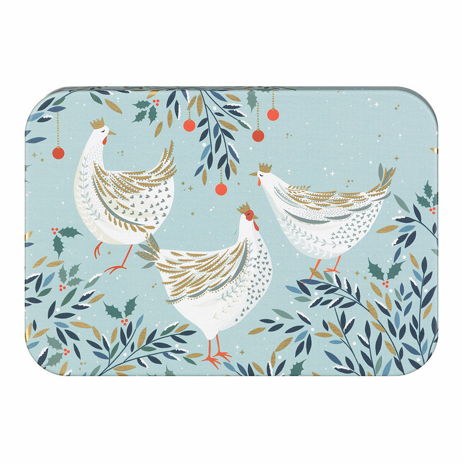 Sara Miller Three French Hens Tin filled with Mint Imperials