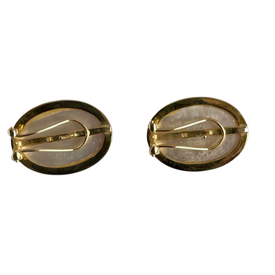 A pair of 9kt Gold Blister Pearl Earrings for Pierced Ears