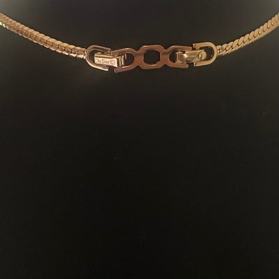 A Christian Dior Vintage Gold Plated Necklace with Faux Emerald